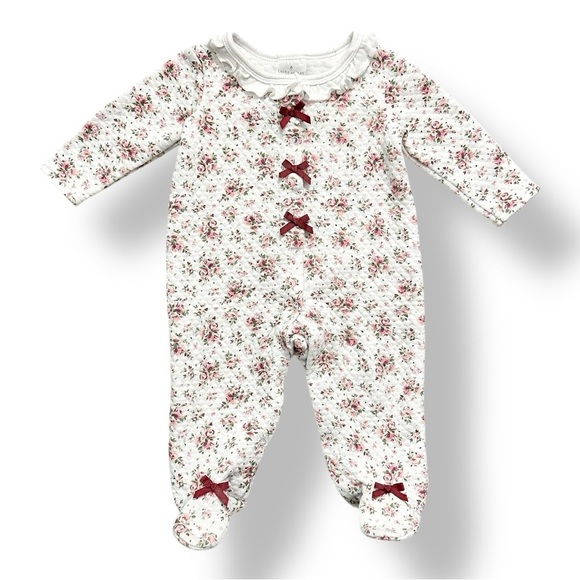 Laura Ashley | Quilted Floral Footed Sleeper (3-6 mos) - Picture 1 of 4